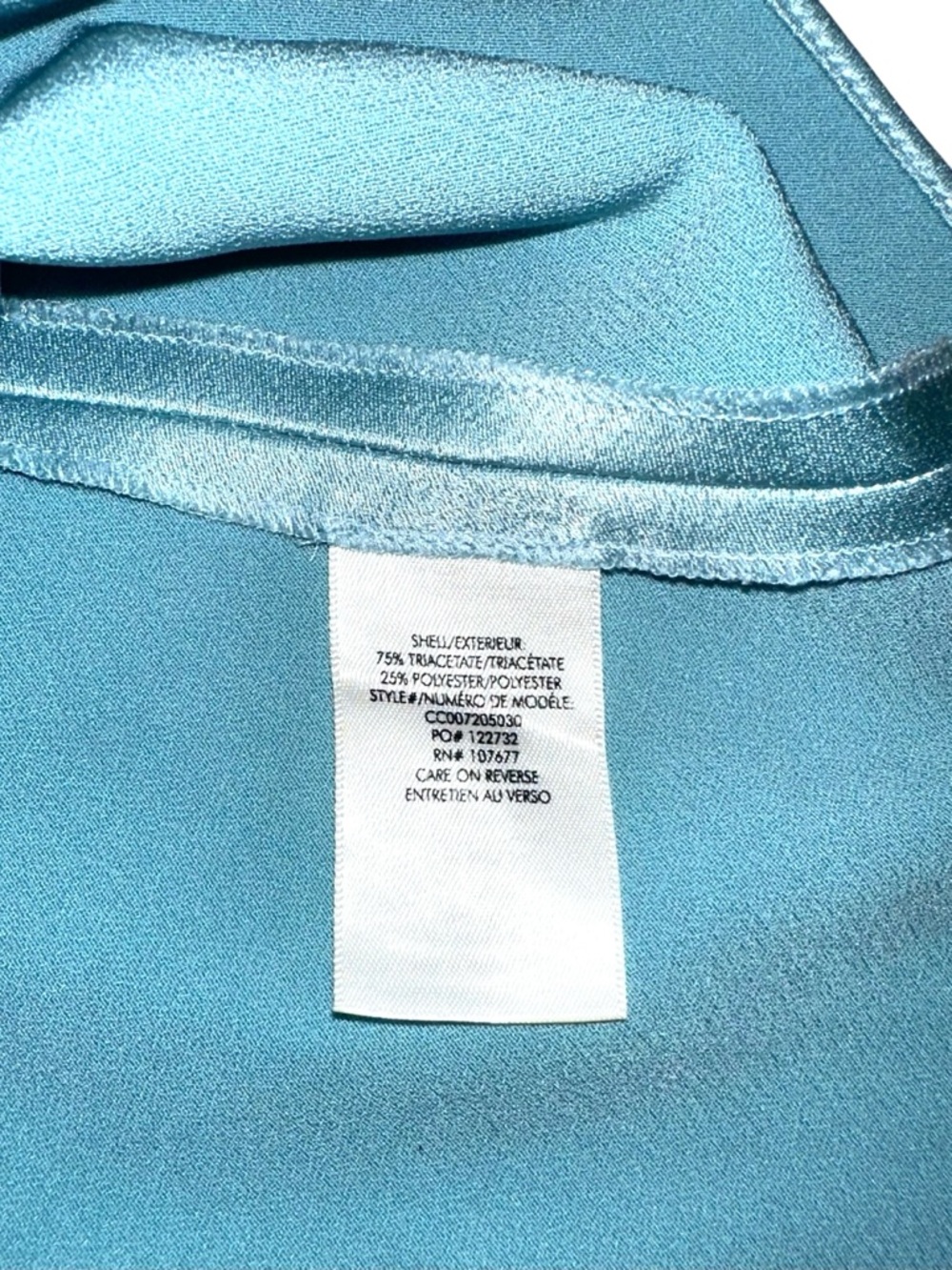 Alice + Olivia Harmon Cowl Neck Light Blue Satin Camisole MEDIUM - Picture 6 of 8